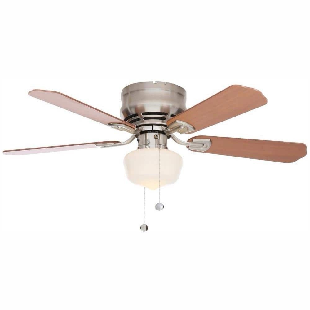 Hampton Bay Middleton 42" LED Brushed Nickel Flush Mount Ceiling Fan